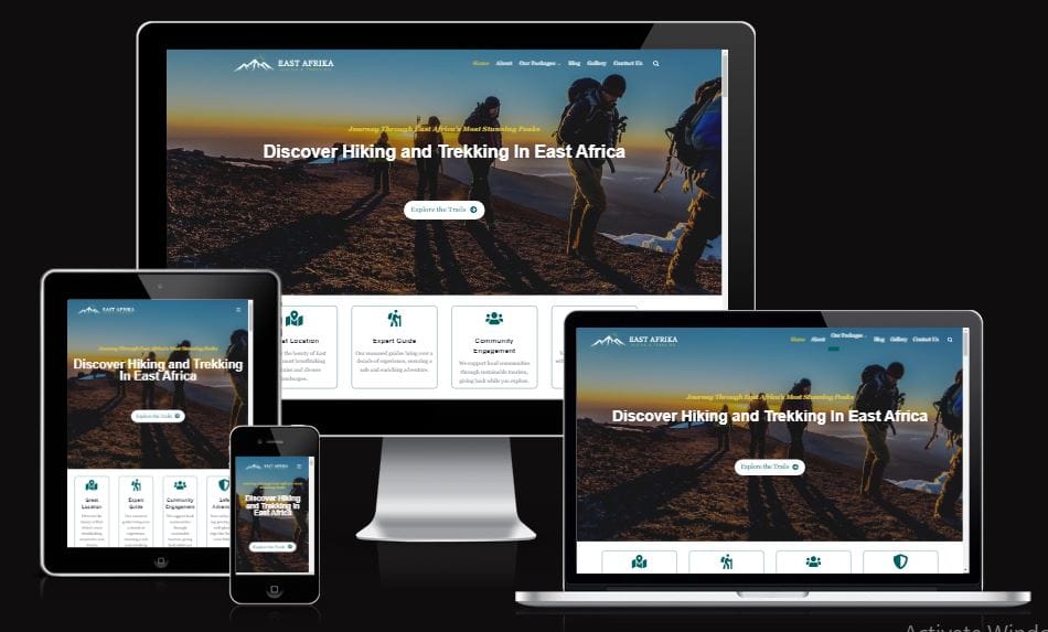 Hiking and trekking in east afrika mockup